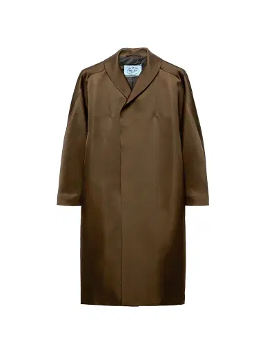 Prada Women's Single-Breasted Double Satin Coat - Green - Size 2 | Thumbnail 1 Prada Women's Single-Breasted Double Satin Coat - Green - Size 2 | Thumbnail 1