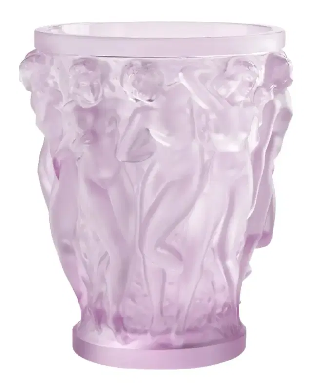 Lalique Bacchantes Pink Luster Vase