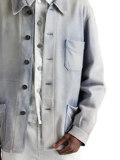 Prada Men's Suede Caban Jacket - Blue - Size 36 | Thumbnail 3 Prada Men's Suede Caban Jacket - Blue - Size 36 | Thumbnail 3