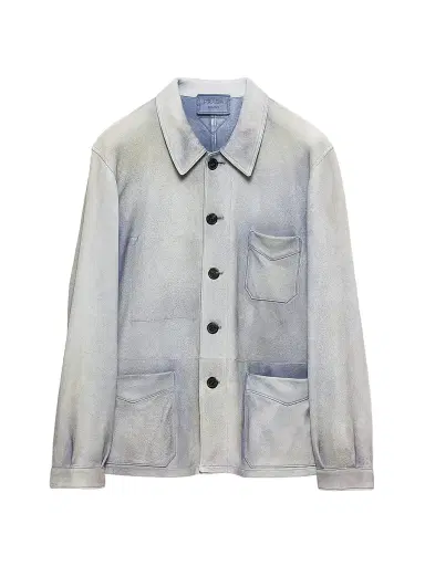Prada Men's Suede Caban Jacket - Blue - Size 36 | Thumbnail 1 Prada Men's Suede Caban Jacket - Blue - Size 36 | Thumbnail 1