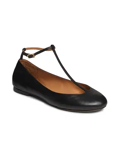 Odissì Women's Calla Leather T-Strap Ballet Flats | Thumbnail 2 Odissì Women's Calla Leather T-Strap Ballet Flats | Thumbnail 2
