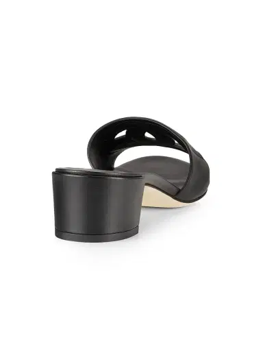 Dolce & Gabbana Women's Interlocking DG 40 Leather Mules - Black - Size 10.5 | Thumbnail 3