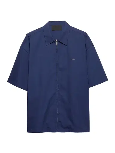 Prada Men's Short-Sleeved Technical Cotton Shirt | Thumbnail 1 Prada Men's Short-Sleeved Technical Cotton Shirt | Thumbnail 1
