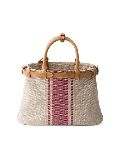 Prada Women's Buckle Canvas and Leather Tote Bag | Thumbnail 3 Prada Women's Buckle Canvas and Leather Tote Bag | Thumbnail 3