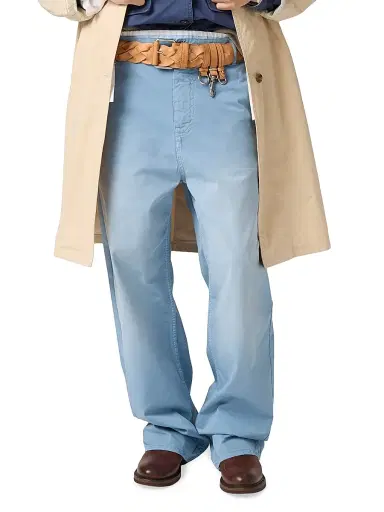 Miu Miu Women's Garment-Dyed Twill Pants - Blue - Size 2 | Thumbnail 4 Miu Miu Women's Garment-Dyed Twill Pants - Blue - Size 2 | Thumbnail 4
