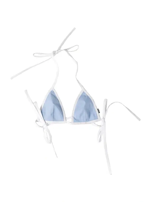 Miu Miu Women's Poplin Bikini Top - Blue