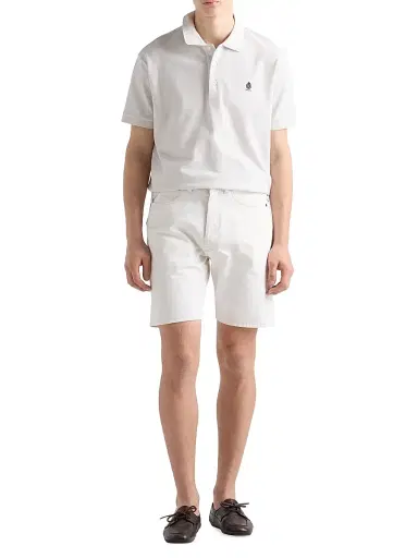 Prada Men's Garment-Dyed Cotton Polo Shirt - Beige Khaki | Thumbnail 2