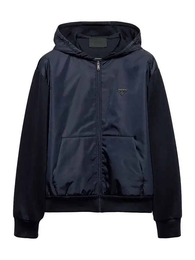 Men's Technical Cotton and Re-Nylon Hoodie - Blue