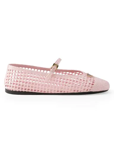Prada Women's Crochet Ballerinas - Pink - Size 7 | Thumbnail 1