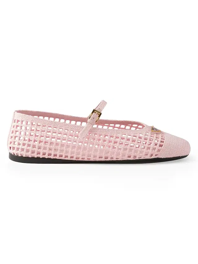Prada Women's Crochet Ballerinas - Pink