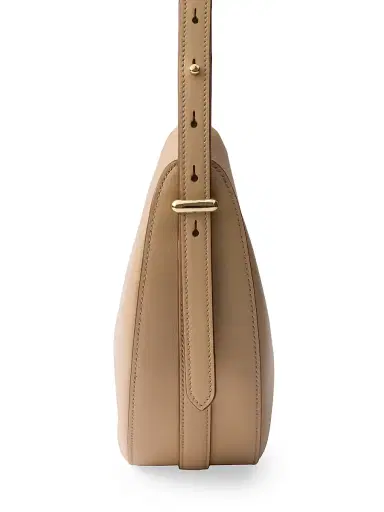 Prada Women's Arqué Small Leather Shoulder Bag - Beige | Thumbnail 4