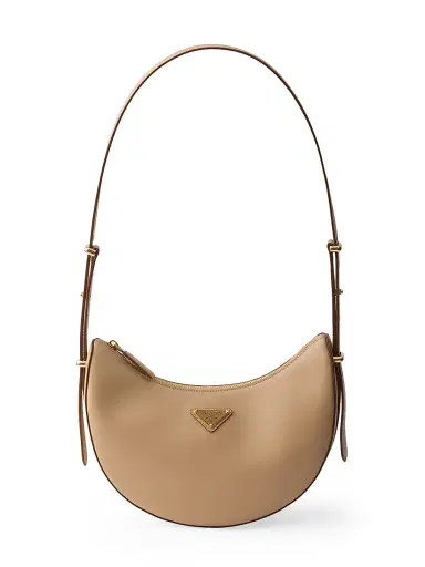 Prada Women's Arqué Small Leather Shoulder Bag - Beige | Thumbnail 1