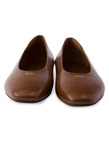 Prada Women's Brushed Leather Ballerinas - Brown - Size 11 | Thumbnail 4 Prada Women's Brushed Leather Ballerinas - Brown - Size 11 | Thumbnail 4