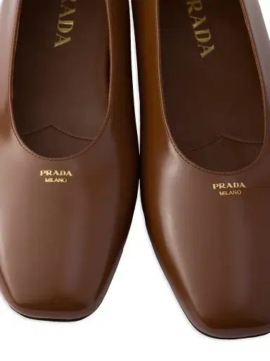 Prada Women's Brushed Leather Ballerinas - Brown - Size 11 | Thumbnail 5 Prada Women's Brushed Leather Ballerinas - Brown - Size 11 | Thumbnail 5