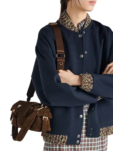 Prada Women's Explore Medium Suede Shoulder Bag - Dark Brown | Thumbnail 2