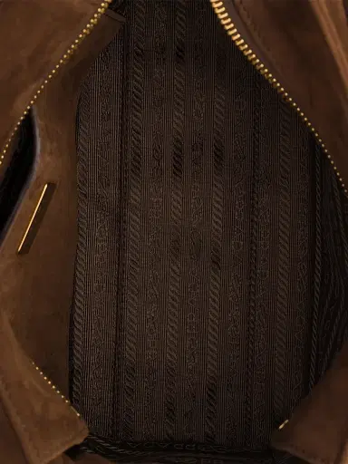 Prada Women's Explore Medium Suede Shoulder Bag - Dark Brown | Thumbnail 8