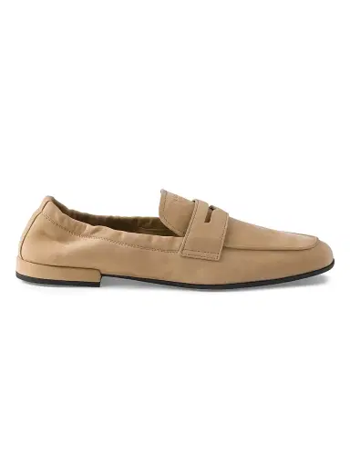 Prada Women's Shuffle Nubuck Leather Loafers - Beige Khaki - Size 7 | Thumbnail 1 Prada Women's Shuffle Nubuck Leather Loafers - Beige Khaki - Size 7 | Thumbnail 1