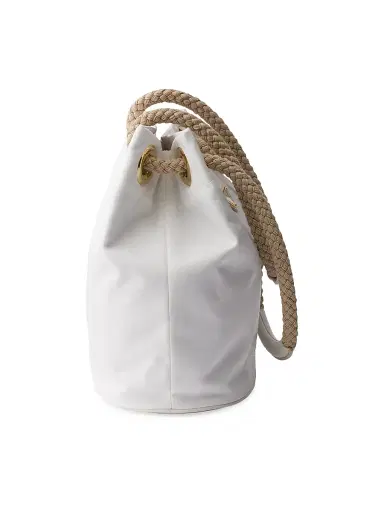 Prada Women's Mariner Re-Nylon Small Bucket Bag - White Beige | Thumbnail 5 Prada Women's Mariner Re-Nylon Small Bucket Bag - White Beige | Thumbnail 5