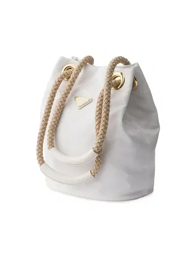 Prada Women's Mariner Re-Nylon Small Bucket Bag - White Beige | Thumbnail 6 Prada Women's Mariner Re-Nylon Small Bucket Bag - White Beige | Thumbnail 6