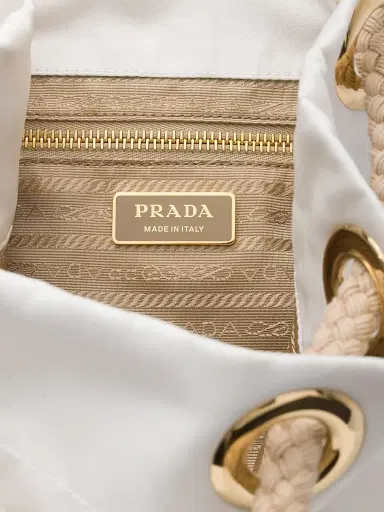 Prada Women's Mariner Re-Nylon Small Bucket Bag - White Beige | Thumbnail 8 Prada Women's Mariner Re-Nylon Small Bucket Bag - White Beige | Thumbnail 8
