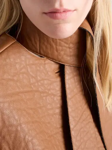 Prada Women's Bonded Nappa Leather Jacket - Brown | Thumbnail 4 Prada Women's Bonded Nappa Leather Jacket - Brown | Thumbnail 4