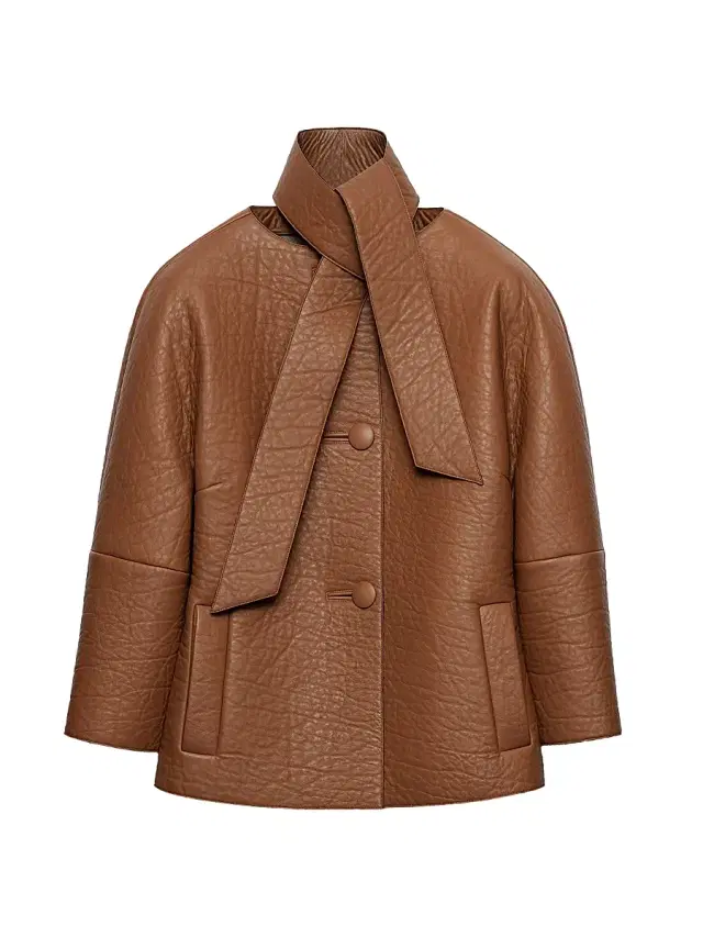 Women's Bonded Nappa Leather Jacket - Brown