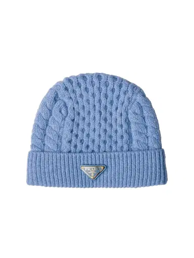 Prada Women's Wool Beanie - Blue | Thumbnail 1 Prada Women's Wool Beanie - Blue | Thumbnail 1