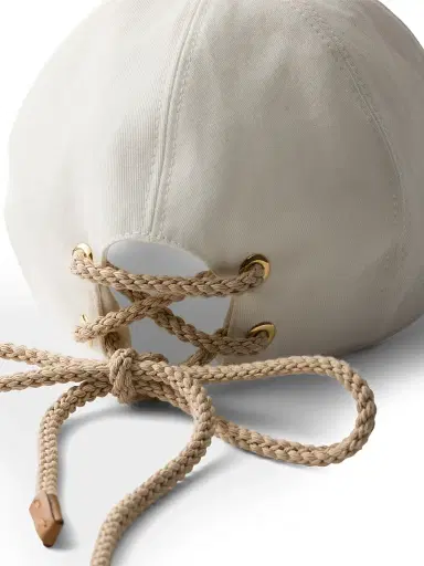 Prada Women's Cotton Satin Baseball Cap - White - Size Small | Thumbnail 2 Prada Women's Cotton Satin Baseball Cap - White - Size Small | Thumbnail 2