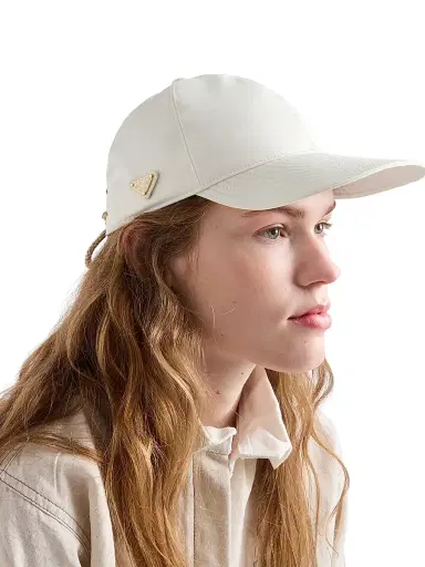 Prada Women's Cotton Satin Baseball Cap - White - Size Small | Thumbnail 4 Prada Women's Cotton Satin Baseball Cap - White - Size Small | Thumbnail 4