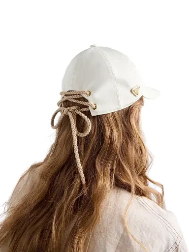 Prada Women's Cotton Satin Baseball Cap - White - Size Small | Thumbnail 5 Prada Women's Cotton Satin Baseball Cap - White - Size Small | Thumbnail 5