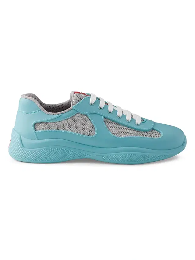 Prada Men's America's Cup Soft Rubber and Bike Fabric Sneakers - Medium Green
