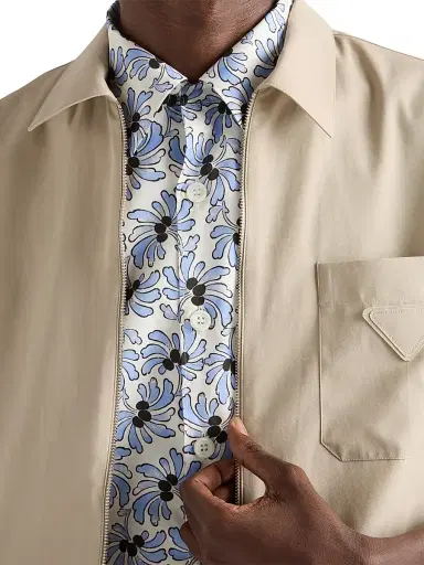 Prada Men's Cotton Shirt - Beige Khaki - Size XXXL | Thumbnail 4