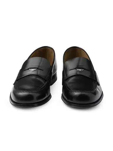 Prada Men's Brushed Leather Loafers | Thumbnail 2