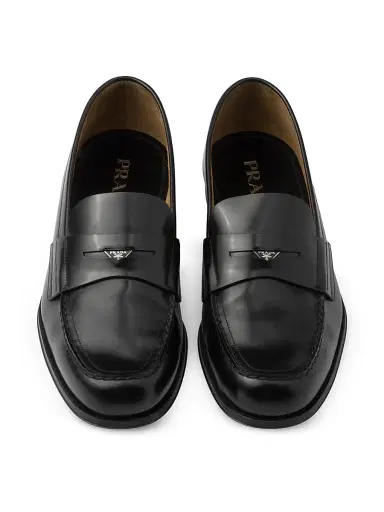 Prada Men's Brushed Leather Loafers | Thumbnail 4