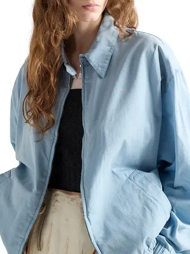 Prada Women's Old Gabardine Blouson Jacket - Blue - Size 8 | Thumbnail 2