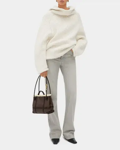 Bottega Veneta Small Andiamo Aviator Shearling Tote Bag | Thumbnail 4 Bottega Veneta Small Andiamo Aviator Shearling Tote Bag | Thumbnail 4