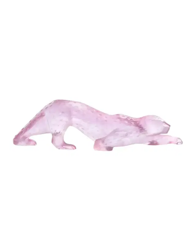 Lalique Zeila Pink Luster Panther Figure