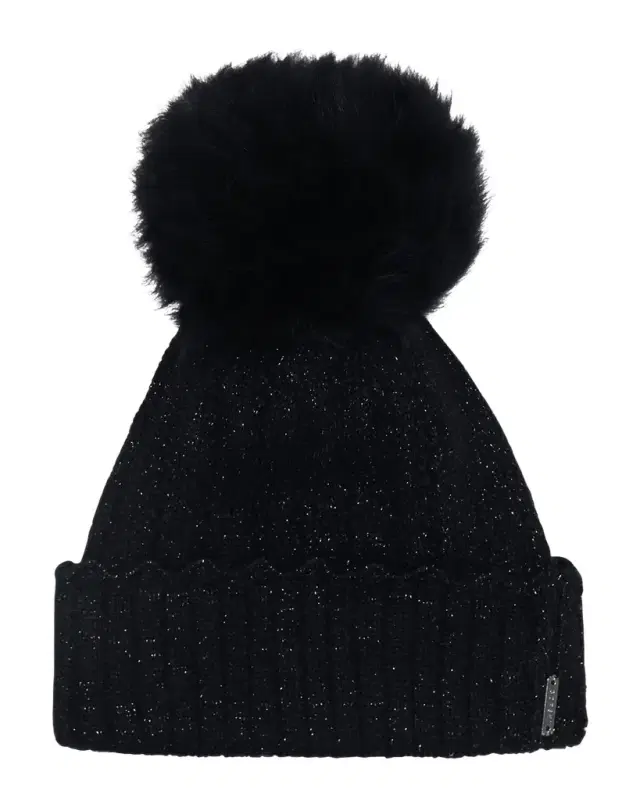 Gorski Knit Beanie with Lamb Fur Pom