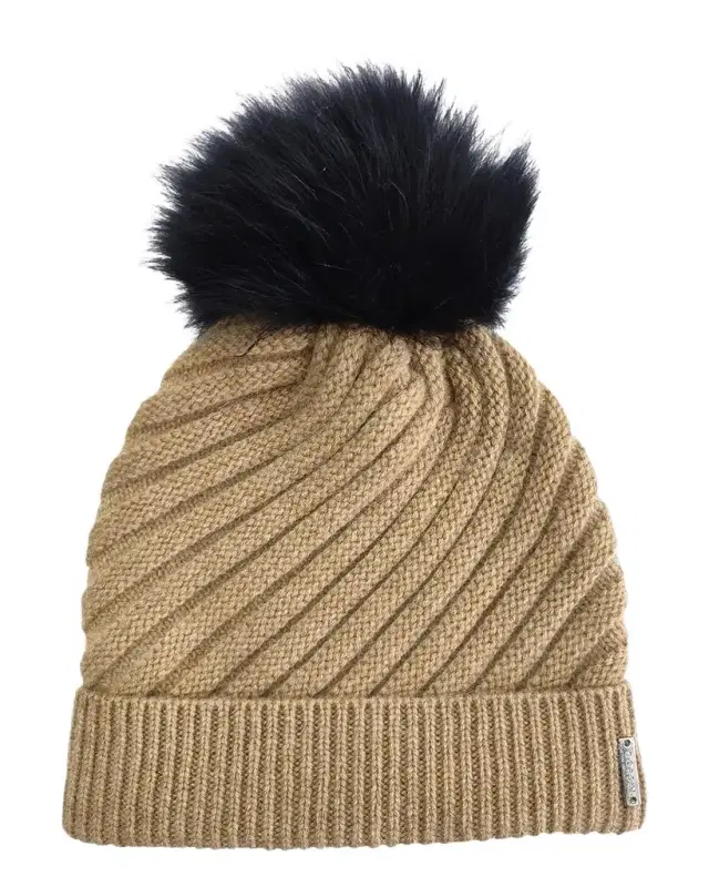 Gorski Select Cashmere Beanie with Lamb Shearling Pom