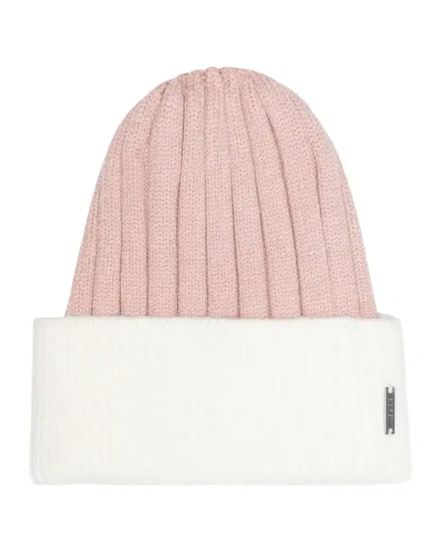 Gorski Ribbed Knit Two-Tone Beanie