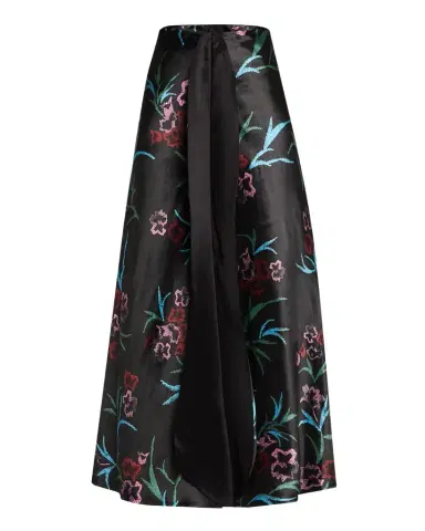 Giorgio Armani Floral Printed Maxi Silk Skirt with Pleated Center Panel | Thumbnail 1 Giorgio Armani Floral Printed Maxi Silk Skirt with Pleated Center Panel | Thumbnail 1