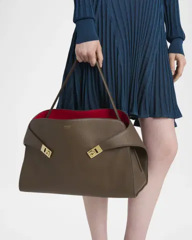 Ferragamo Large Hug Soft Bicolor Shoulder Bag | Thumbnail 2 Ferragamo Large Hug Soft Bicolor Shoulder Bag | Thumbnail 2