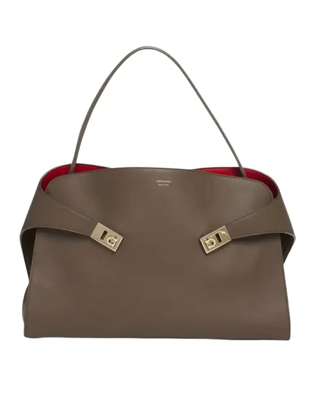 Ferragamo Large Hug Soft Bicolor Shoulder Bag