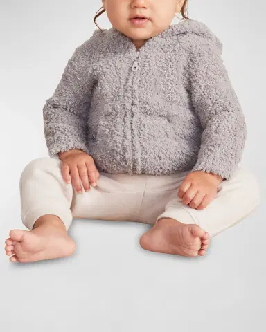 Barefoot Dreams Kid 's CozyChic Textured Hoodie, Size 3M-24M | Thumbnail 3