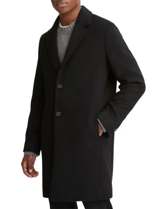 Vince Men 's Classic Wool-Blend Topcoat