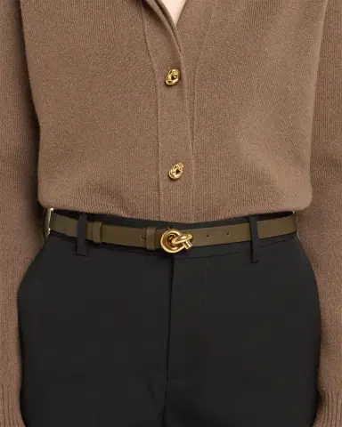 Bottega Veneta Brass Knot Skinny Leather Belt | Thumbnail 2