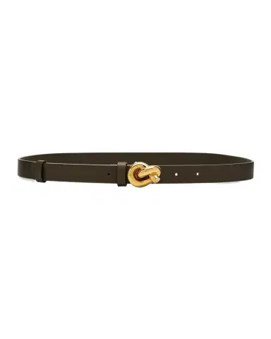 Bottega Veneta Brass Knot Skinny Leather Belt | Thumbnail 1