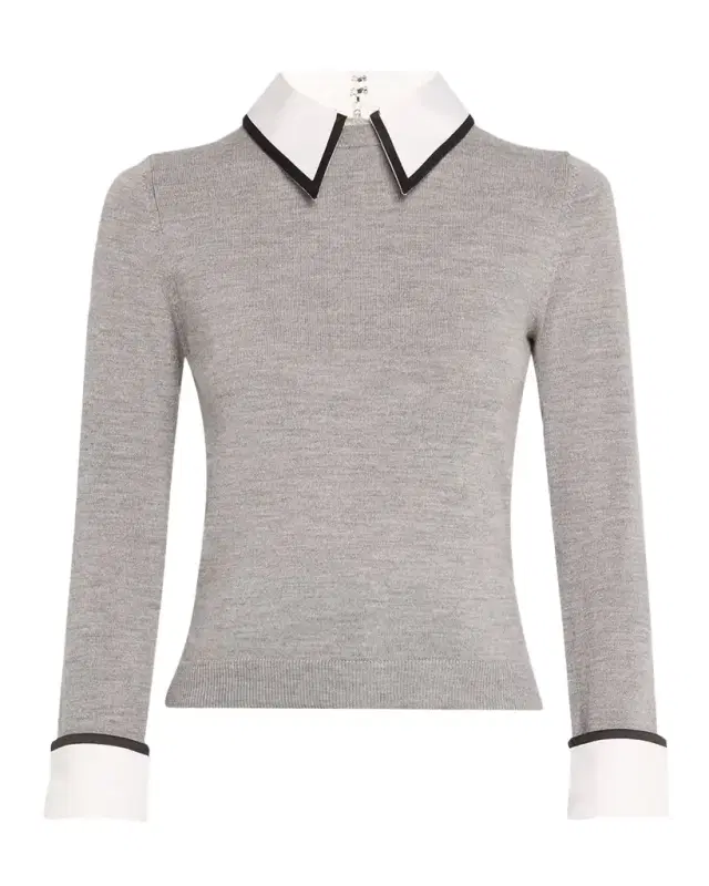 ALICE + OLIVIA Porla Collared Sweater