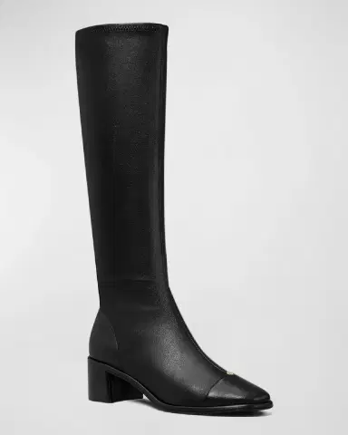 Tory Burch Leather Cap-Toe Medallion Knee Boots | Thumbnail 2 Tory Burch Leather Cap-Toe Medallion Knee Boots | Thumbnail 2