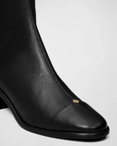Tory Burch Leather Cap-Toe Medallion Knee Boots | Thumbnail 3 Tory Burch Leather Cap-Toe Medallion Knee Boots | Thumbnail 3